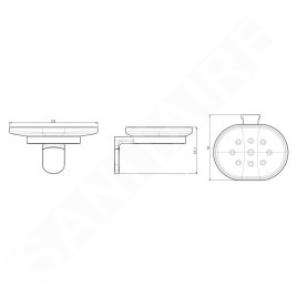 Aqualine Zero - Porte-savon avec support, chrome ZE002