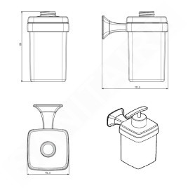 Sapho Aida - Distributeur de savon, chrome/verre satiné AI019