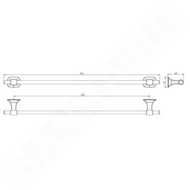 Sapho Aida - Porte-serviettes, longueur 596 mm, chrome AI520