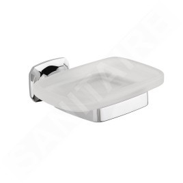 Sapho Aida - Porte-savon avec support, verre dépoli/chrome AI002