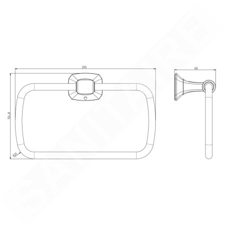 Sapho Aida - Porte-serviette, chrome AI006