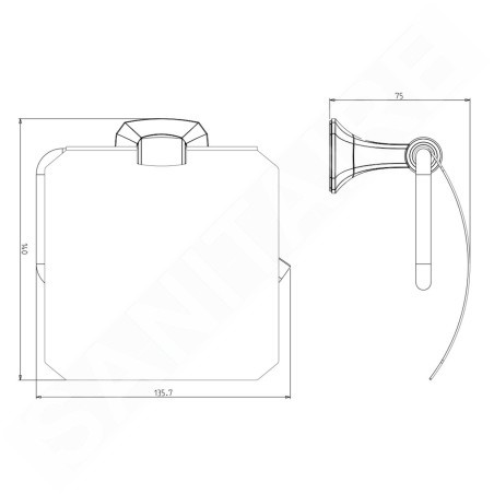 Sapho Aida - Porte-papier toilette, chrome AI007