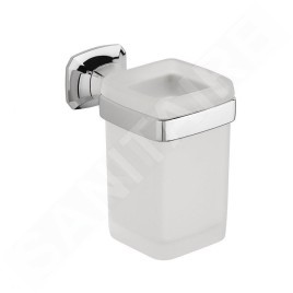 Sapho Aida - Porte-savon avec support, chrome/verre satiné AI004