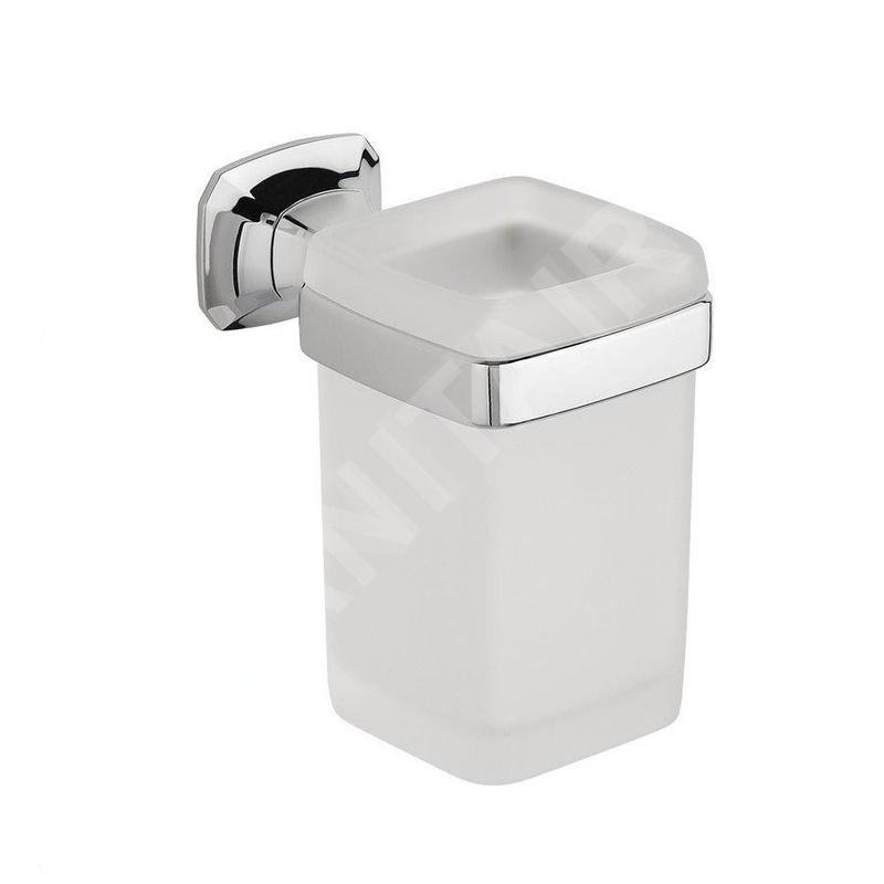 Sapho Aida - Porte-savon avec support, chrome/verre satiné AI004