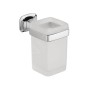 Sapho Aida - Porte-savon avec support, chrome/verre satiné AI004