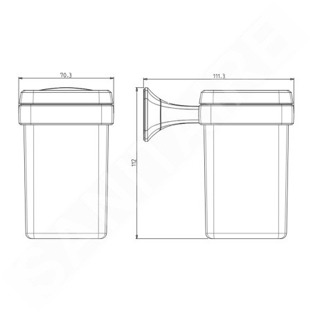 Sapho Aida - Porte-savon avec support, chrome/verre satiné AI004