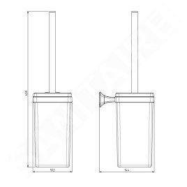Sapho Aida - Brosse de toilette, chrome/verre satiné AI008