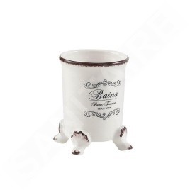 Sapho Amelie - Verre pour brosses à dents et dentifrice, à poser, blanc AM98