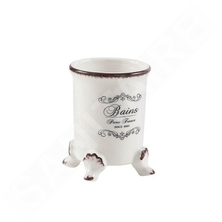 Sapho Amelie - Verre pour brosses à dents et dentifrice, à poser, blanc AM98