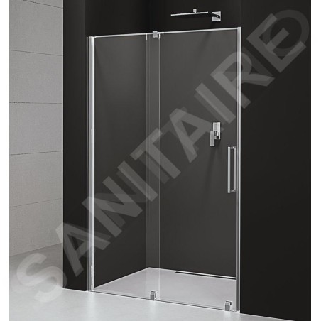 Polysan Rolls Line - Porte de douche pivotante 1300 x 2000 mm, aluminium poli/verre clair RL1315