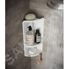 Sapho Accessoires de salle de bains Gedy - Étagère d'angle de douche Caesar 226x473x160 mm, blanc 7080