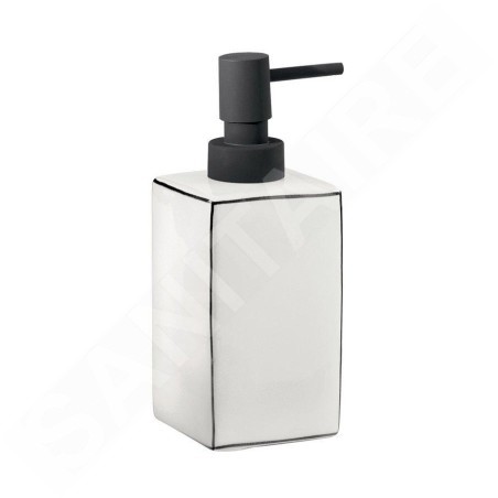 Sapho Accessoires de salle de bains Gedy - Distributeur de savon Lucrezia, blanc/noir LC80