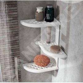 Sapho Accessoires de salle de bains Gedy - Tablette d'angle pour douche Oscar 230x375x230 mm, blanc 8579