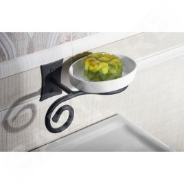 Sapho Rebecca - Porte-savon avec support, blanc CC002
