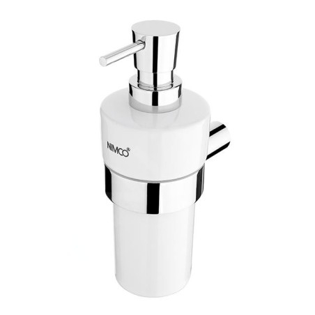 Nimco Bormo - Distributeur de savon en céramique avec support, blanc/chrome BR 11031KN-T-26
