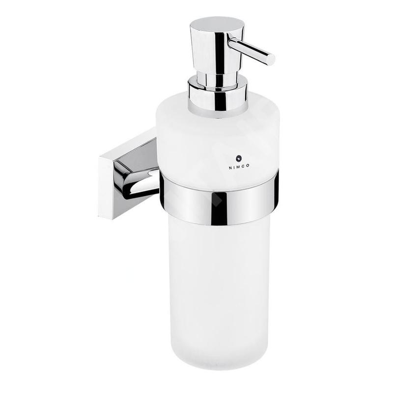 Nimco Keira - Distributeur de savon avec support, verre dépoli / chrome KE 22031W-T-26