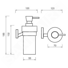 Nimco Keira - Distributeur de savon avec support, verre dépoli / chrome KE 22031W-T-26