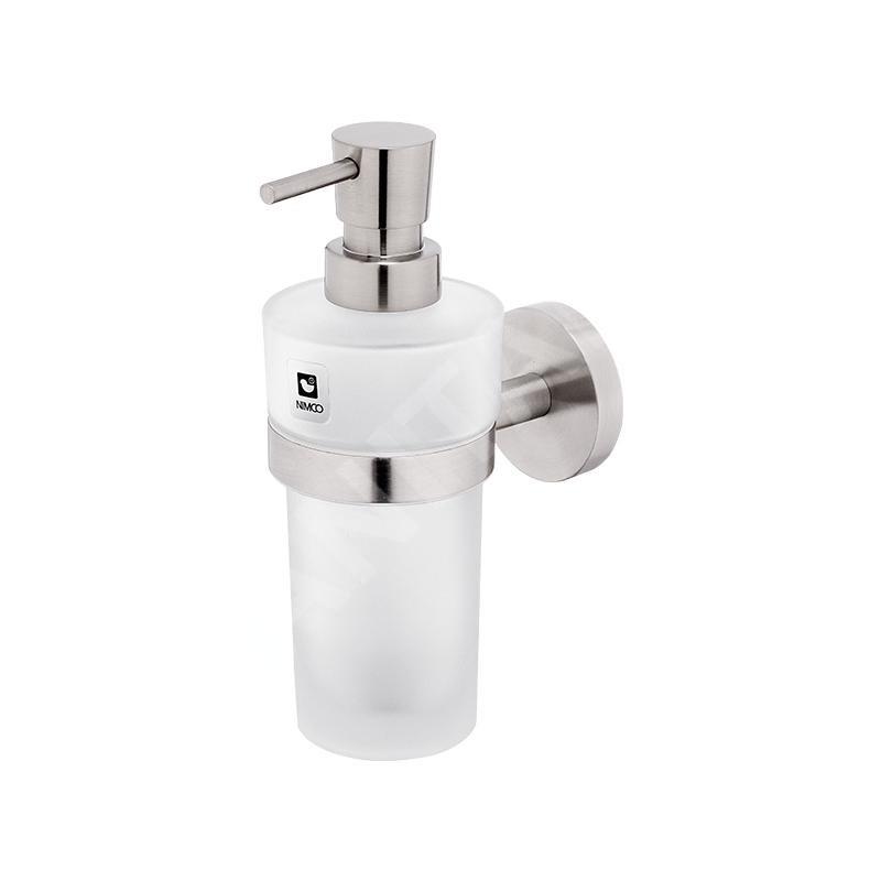Nimco Unix - Distributeur de savon avec support, verre dépoli/acier inoxydable découpé UNM 13031W-T-10