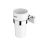 Nimco Keira - Pot à brosse à dents et à dentifrice avec support, céramique blanche/chrome KE 22058KN-26