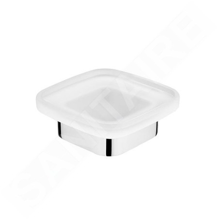 Nimco Kibo - Distributeur de savon avec support, verre dépoli/chrome Ki 14059C-26