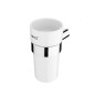 Nimco Bormo - Gobelet pour brosses à dents et dentifrice, avec support, céramique blanche/chrome BR 11058KN-26
