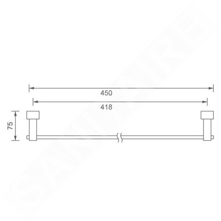 Novaservis Titania Anet - Porte-serviettes, longueur 450 mm, chrome 66327,0