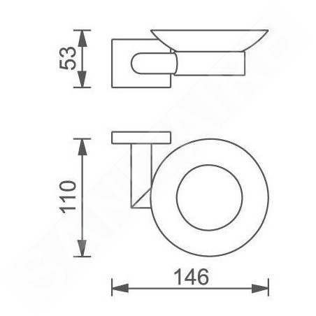 Novaservis Titania Elis - Porte-savon avec support, verre dépoli/chrome 66436,0