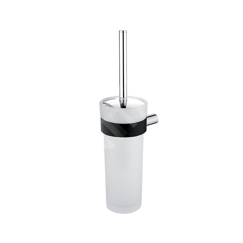 Nimco Nava - Brosse de toilette murale avec support, noir mat/verre mat NA 28094W