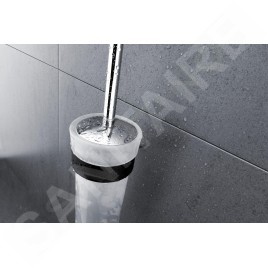 Nimco Nava - Brosse de toilette murale avec support, noir mat/verre mat NA 28094W
