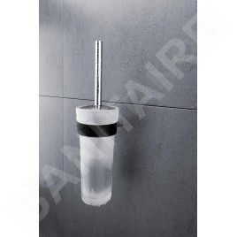 Nimco Nava - Brosse de toilette murale avec support, noir mat/verre mat NA 28094W