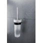 Nimco Nava - Brosse de toilette murale avec support, noir mat/verre mat NA 28094W