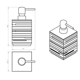 Sapho Gedy Quadrotto - Distributeur de savon à poser, tortora QU8166