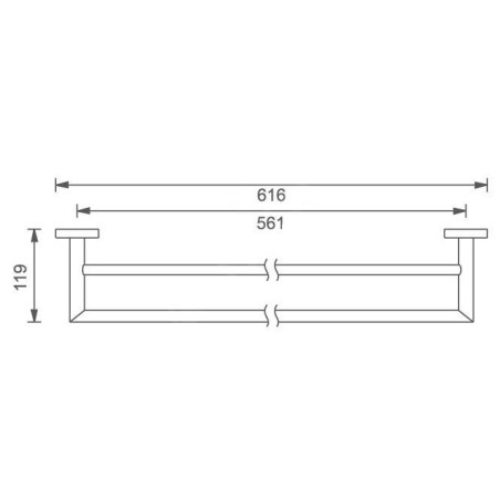 Novaservis Accessoires de salles de bain - Porte-serviettes Titania Elis, 600 mm, chromé 66425,0