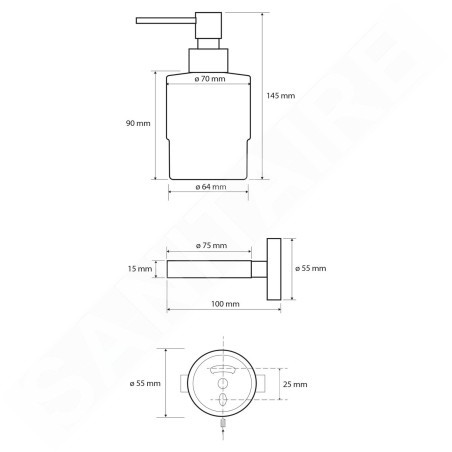 Sapho X-Round - Distributeur de savon MINI, chrome XR103