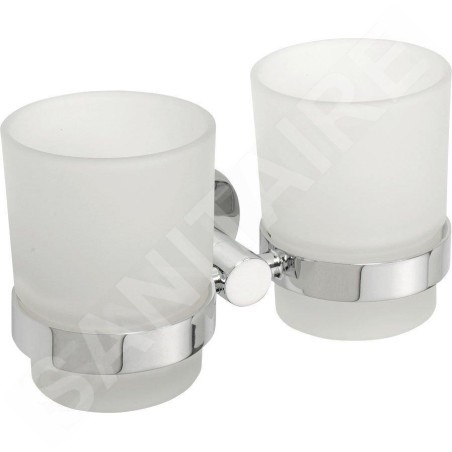 Sapho X-Round - Porte-verre double, verre/chrome XR902