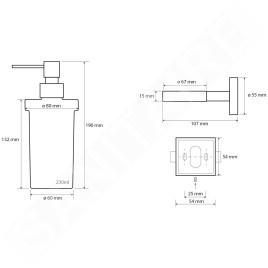 Sapho X-SQUARE - Distributeur savon, chrome XQ100