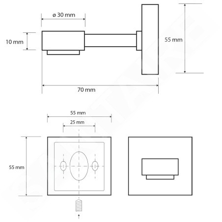 Sapho X-SQUARE - Porte savon magnétique, chrome XQ801