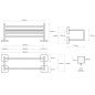 Sapho X-SQUARE - Porte-serviettes double avec trappe, longueur 620 mm, chrome XQ412