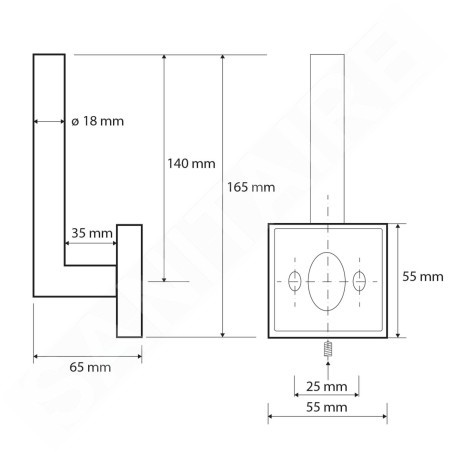 Sapho X-SQUARE - Porte-rouleau toilette réserve, chrome XQ704