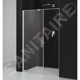 Polysan Rolls Line - Porte de douche coulissante 1600x 2000 mm, aluminium poli/verre transparent RL1615