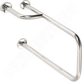 Sapho Équipement de salle de bain - Support de main courante, longueur 500 mm, gauche, inox XH530