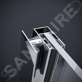 Polysan Rolls Line - Porte de douche coulissante 1600x 2000 mm, aluminium poli/verre transparent RL1615