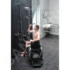 Sapho Équipement de salle de bain - Support de main courante, longueur 500 mm, gauche, inox XH530