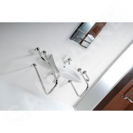 Sapho Équipement de salle de bain - Support de main courante, longueur 500 mm, gauche, inox XH530