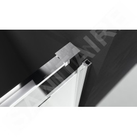 Polysan Rolls Line - Porte de douche coulissante 1600x 2000 mm, aluminium poli/verre transparent RL1615