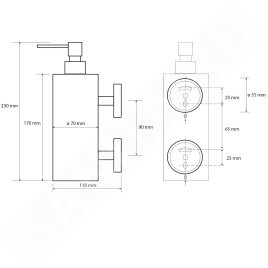 Sapho X-Round - Distributeur de savon liquide avec support, chrome XR102