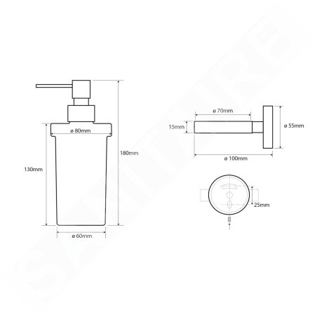 Sapho X-Round - Distributeur de savon, chrome XR101