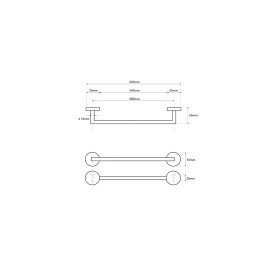 Sapho X-Round - Porte-serviettes, longueur 655 mm, chrome XR404