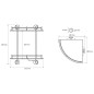 Sapho X-Round - Étagère murale double d'angle, verre/chrome XR604