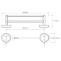 Sapho X-Round - Porte-serviettes double, longeur 655 mm, chrome XR423